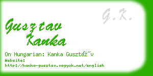 gusztav kanka business card